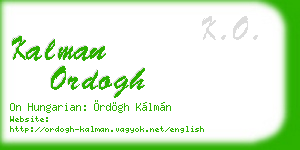 kalman ordogh business card