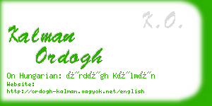 kalman ordogh business card